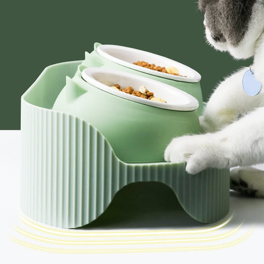Raised Ceramic Cat Food Bowl
