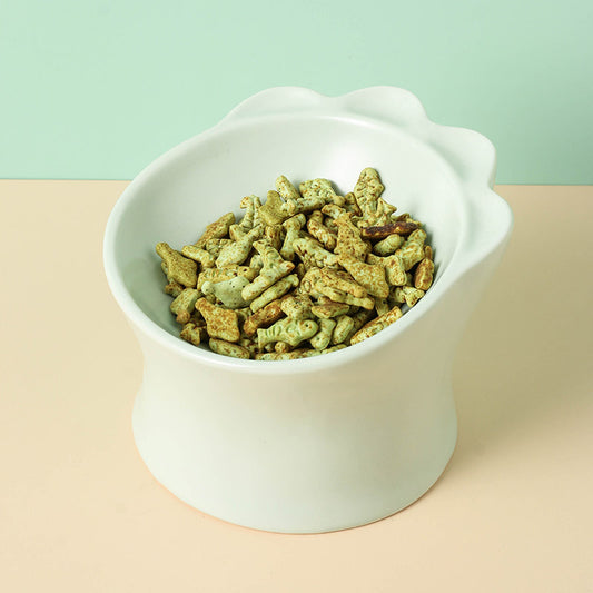 Raised Ceramic Cat Food Bowl